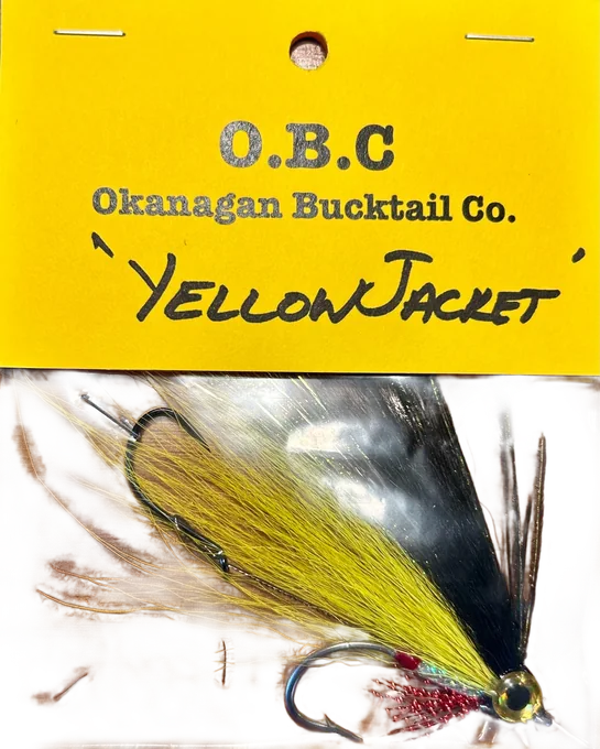 The O.B.C Yellow Jacket bucktail, hand-tied and carded