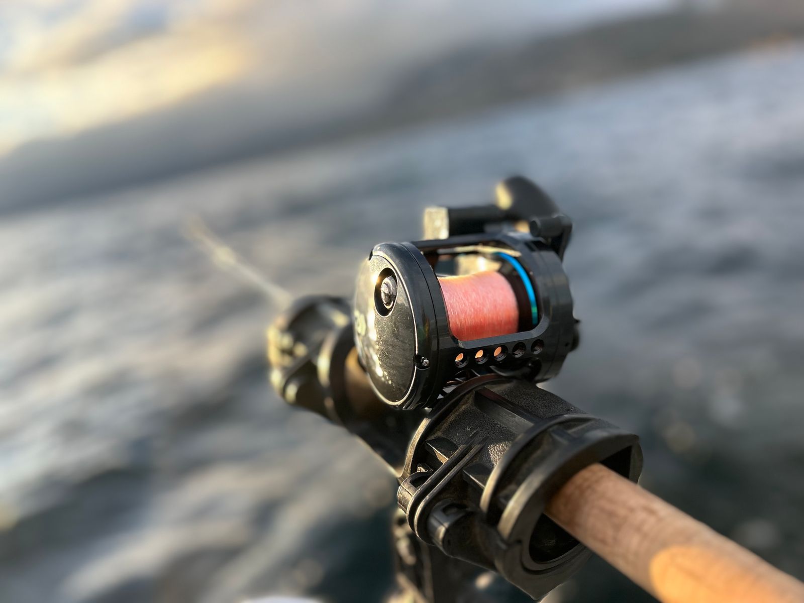 Line-counter reel and trolling rod set up for bucktail flies on Okanagan Lake