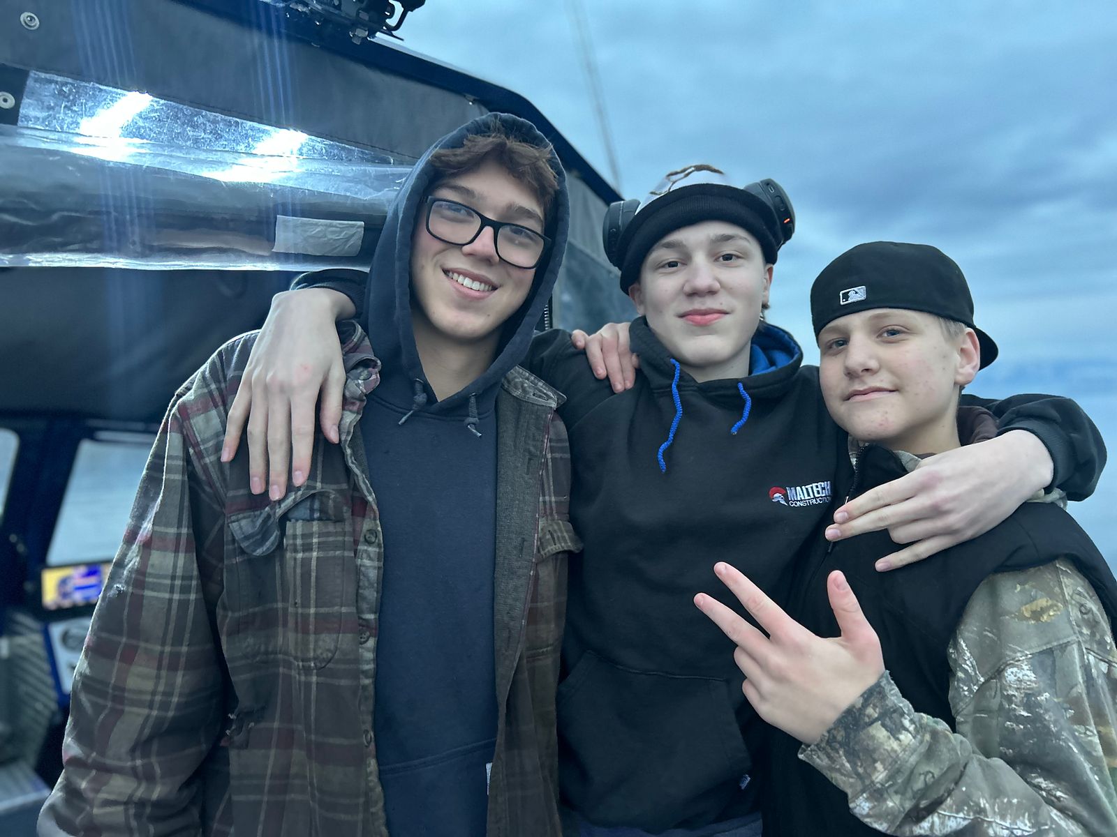 A group of young anglers aboard an Okanagan Bucktail Co. charter